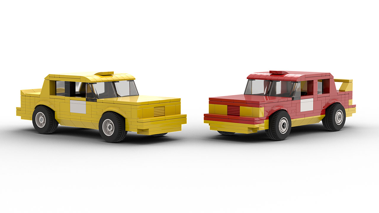 LEGO Volvo 240 Rallycross models