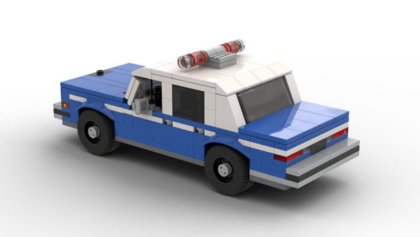 LEGO Dodge Diplomat NYPD Police Car model rear view