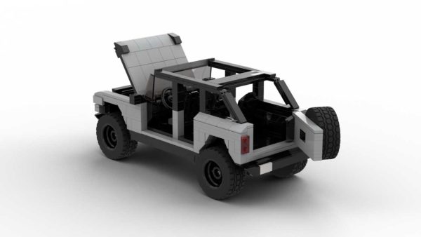 LEGO Ford Bronco 2021 4-door model with opened hood and tailgate