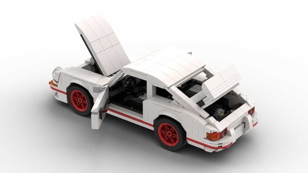 LEGO Porsche 911 Carrera RS model with opening parts rear view