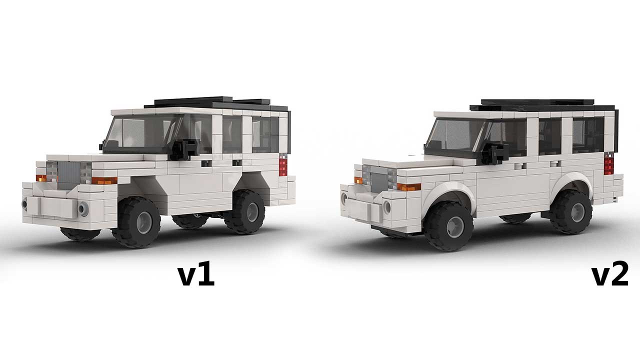 LEGO Jeep Commander models side by side