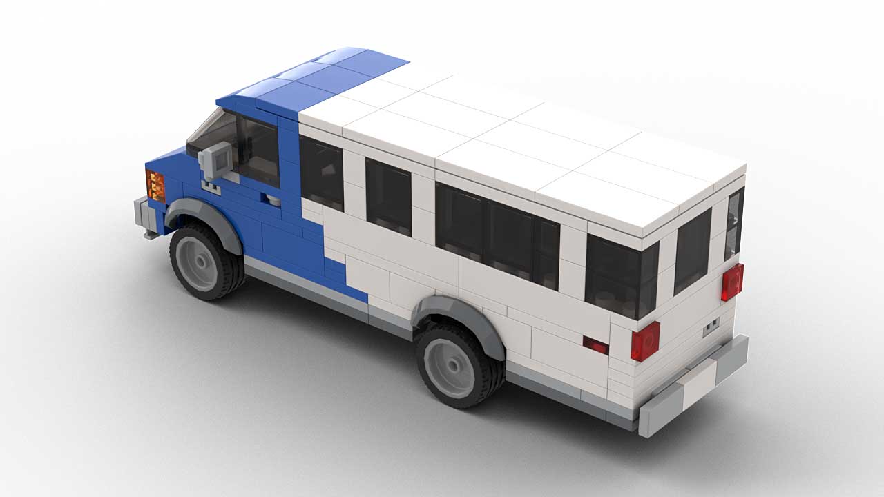 LEGO Dodge Ram 350 Maxi Van MOC Model Rear