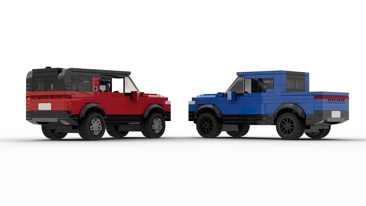 LEGO Rivian R1T and R1S MOC Models Rear