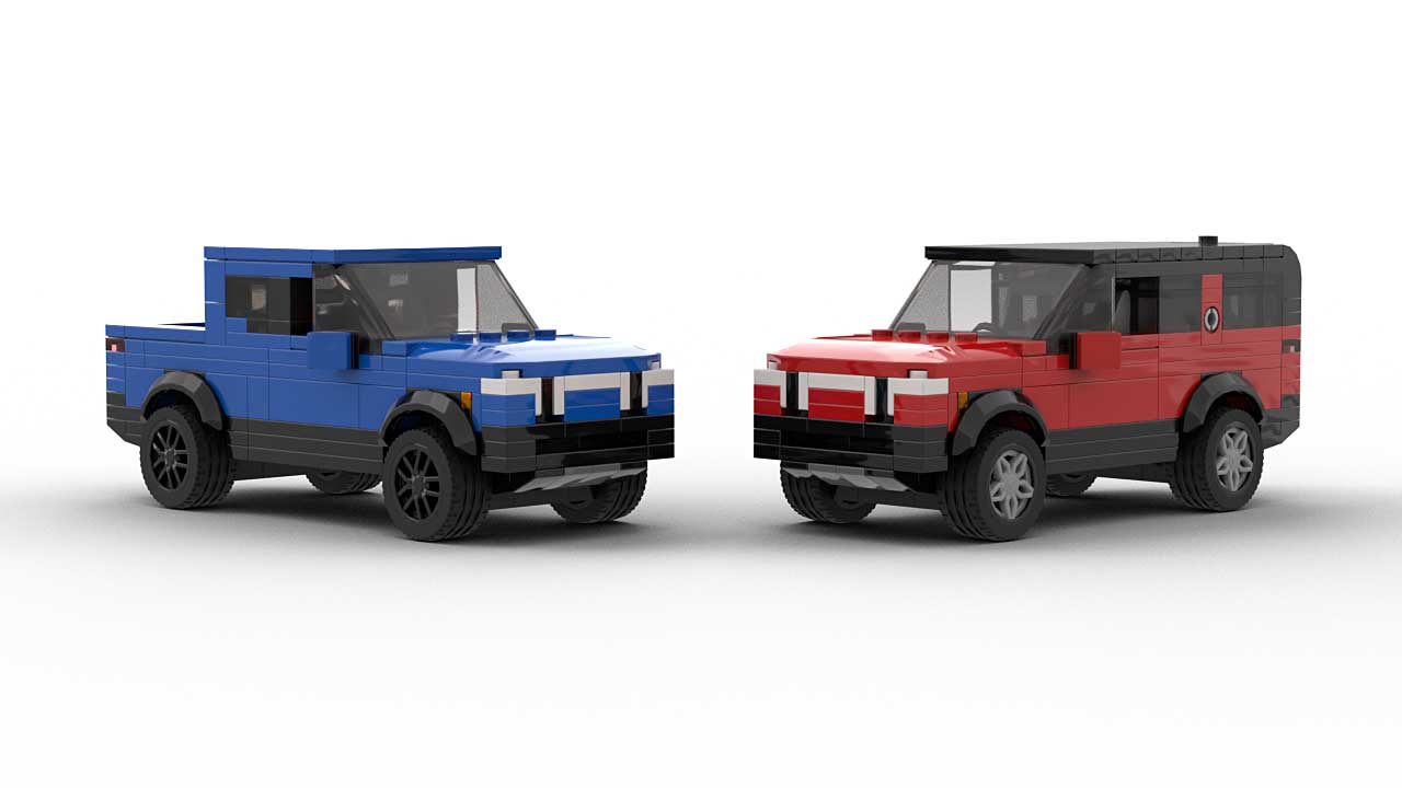 LEGO Rivian R1T and R1S MOC Models
