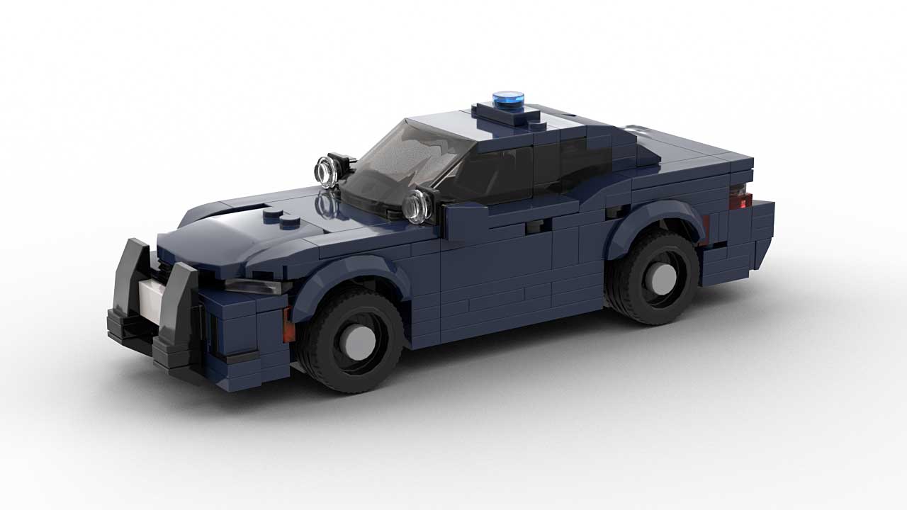 LEGO Dodge Charger Police Car Dark Blue Livery Built in LEGO