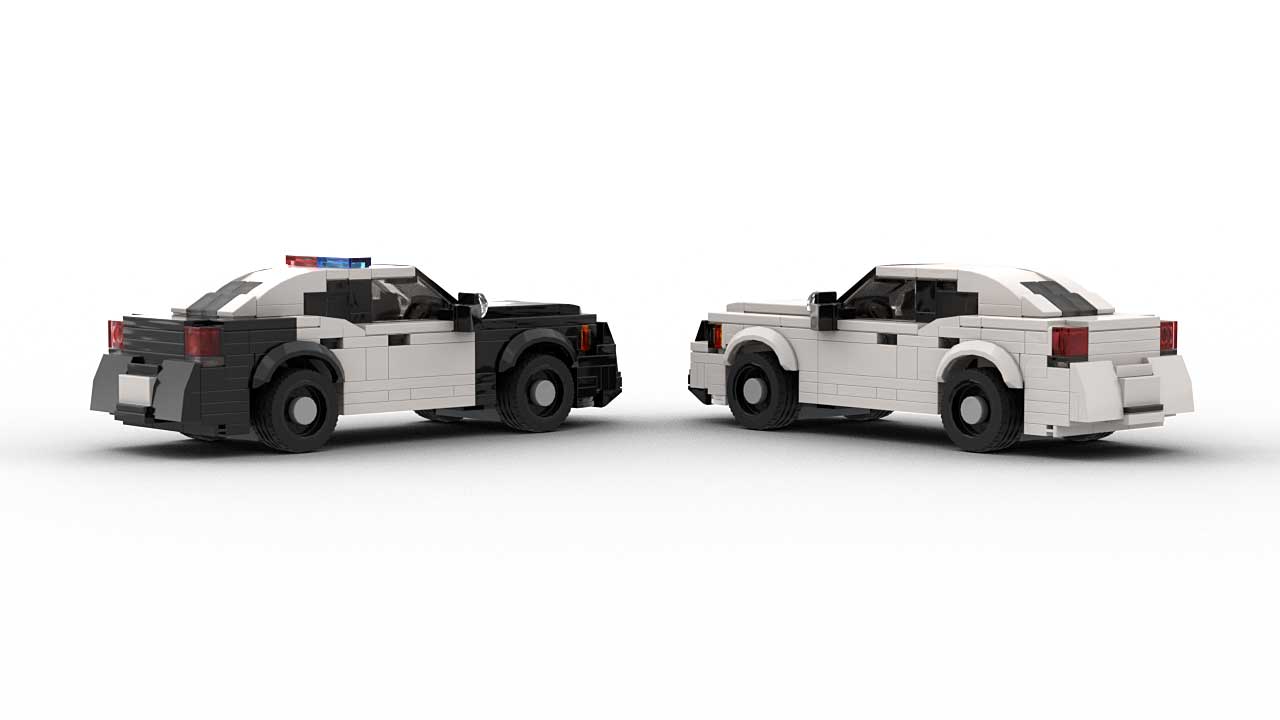 LEGO Dodge Charger Police Cars 08 Built in LEGO Rear View