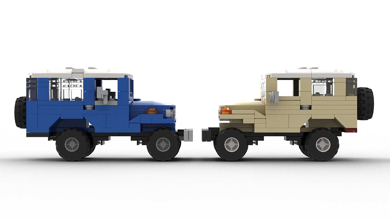 LEGO Toyota FJ40 old vs new model design side view