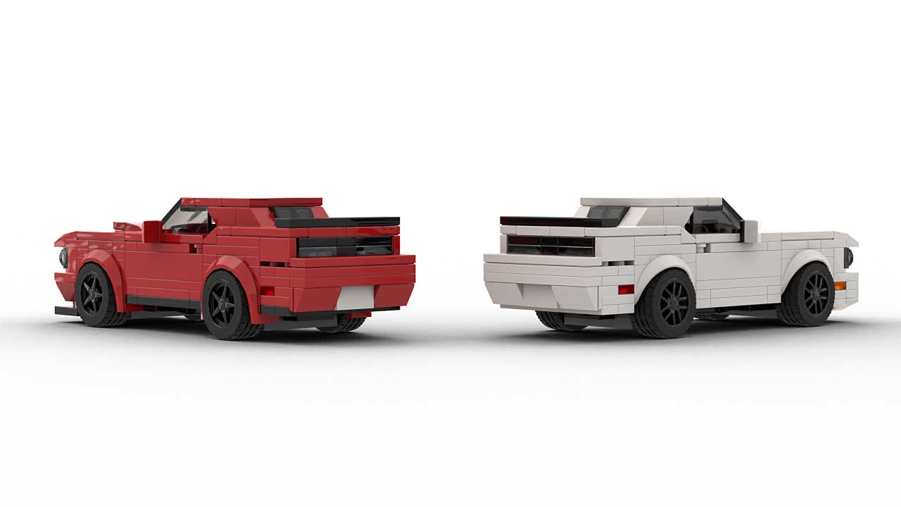 LEGO Dodge Challenger Models Rear View