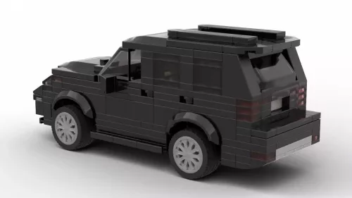 LEGO Honda Pilot 16 scale model in black color on white background rear view