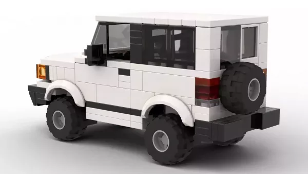 LEGO Isuzu Trooper 89 2door scale model on white background rear view