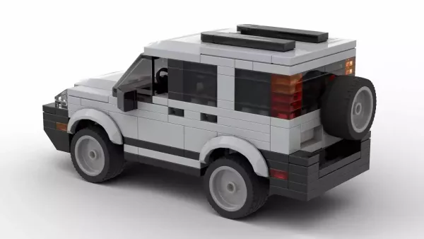 LEGO Honda CR-V 97 scale model in gray color on white background rear view