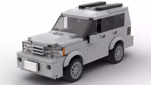 LEGO Toyota Highlander 2001 scale model in gray color on white background
