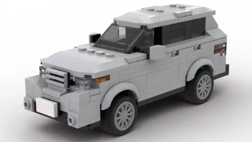 LEGO Toyota Highlander 2011 scale model in gray color on white background
