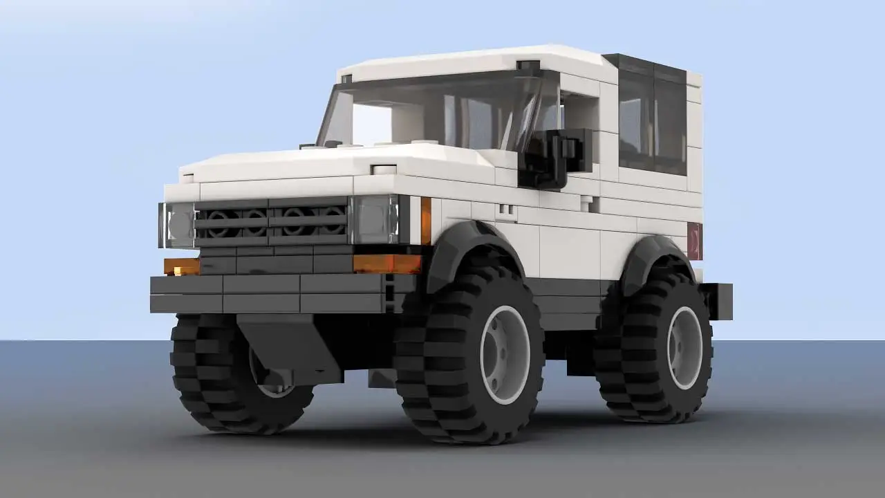 LEGO Ford Bronco II Offroad version scale model in white color