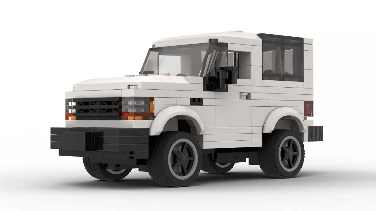 LEGO Ford Bronco II scale model in white color with black trim