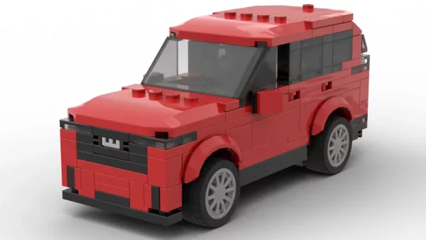 LEGO Honda CR-V 23 scale model in red color on white background