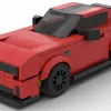 LEGO Dodge Charger Daytona 24 scale car in red color on white background