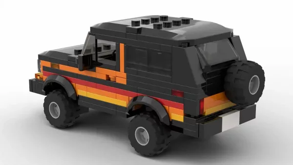 LEGO Ford Bronco 79 Free Wheeling scale model on white background Rear