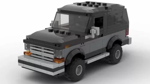 LEGO Ford Bronco 85 scale model on white background