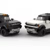 Two LEGO GMC Hummer EV scale bricks models on white background