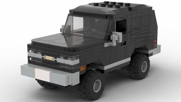 LEGO Chevrolet K5 Blazer 89 scale brick model in black color on white background