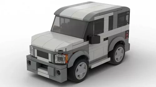 LEGO Honda Element 05 scale brick model in gray color on white background