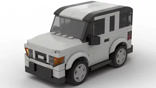 LEGO Honda Element 09 scale brick model in gray color on white background