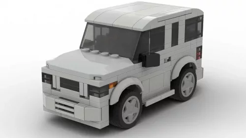 LEGO Honda Element SC 08 scale brick model in gray color on white background