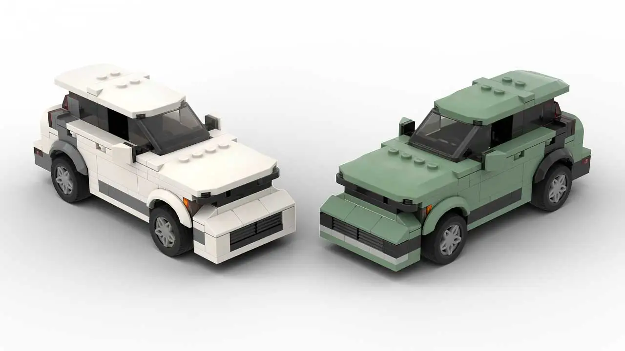 LEGO Kia Niro 2023 MOC scale models on white background
