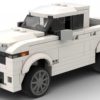 LEGO Ram 1500 25 scale brick model in white color on white background