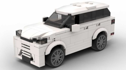 LEGO Lexus TX 25 scale brick model in white color on white background
