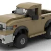 LEGO Toyota Tundra 07 Regular Cab scale brick model in brown color on white background