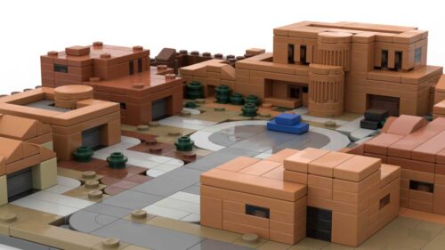 LEGO Pluribus Neighborhood Micro Scale Diorama close up view 2